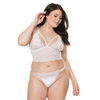 Coquette Dreamgirl Longline Lace Bralette &amp; Adjustable Crotchless Panties One Size