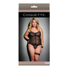 Coquette Dreamgirl Plus Size Cami Top &amp; G-String Set Juodas Queen Size