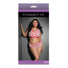 Coquette Leg Avenue Plus Size Lip Print Crop Top and Shorts Set Baltas