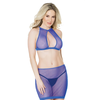 Coquette Dreamgirl Plus Size Fishnet Top &amp; Skirt Set with Leopard Detail