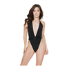 Coquette Leg Avenue Halter Teddy Juodas One Size - Elegant Bodysuit Design