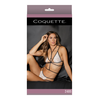 Coquette Dreamgirl Lace Bralette Set with Adjustable Harness - Baltas/Juodas, One Size