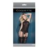 Coquette Leg Avenue Sheer Halter Bodystocking with Lace &amp; Attached Stockings One Size