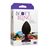 Doc Johnson Booty Bling Large Spade Plug Juodas Silicone with Pastel Gem
