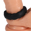 Doc Johnson Rock Solid Fat Tire Silicone Wide Ring with Tread Pattern, Juodas