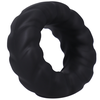 Doc Johnson Rock Solid Fat Tire Silicone Wide Ring with Tread Pattern, Juodas