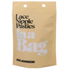 Doc Johnson CalExotics Lace &amp; Vegan Leather Nipple Covers - Juodas, Reusable, Elegant Design