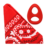Doc Johnson The Code Silicone Ring &amp; Bandana Set Raudona - Stylish Two-Tone Design