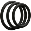 Doc Johnson OptiMALE Thin Silicone Ring Set 3 Sizes Juodas/Slate