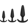 Doc Johnson Tush Trainer 3-Piece Silicone Set Juodas, Graduated Sizes