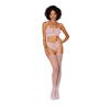 Dreamgirl Leg Avenue Bralette &amp; Garter Hose Set Diamond Pattern Rožinė One Size