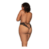 Dreamgirl Lace Tanga Panty Open Design 1X Juodas - Elegant Plus Size