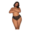 Dreamgirl Lace Tanga Panty Open Design 1X Juodas - Elegant Plus Size