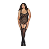 Dreamgirl Lace-Up Back Garter Dress - Elegant Juodas Lingerie Set