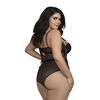Dreamgirl NH Teddy Plus Size 2X - Elegant Sheer Lace Bodysuit Juodas