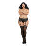Dreamgirl Thigh Highs Plus Size Lace Top Juodas - Elegant Hosiery