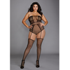 Dreamgirl Leg Avenue Plus Size Strapless Bodystocking Fishnet Geometric Design