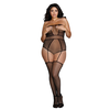 Dreamgirl Leg Avenue Plus Size Strapless Bodystocking Fishnet Geometric Design