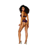 Dreamgirl Lace &amp; Mesh 3-Piece Lingerie Set XL Aubergine Metallic Finish