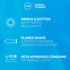 EXS 3 in 1 Ribbed Dotted Flared 100-Pack Anatomical Latex Condoms