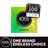 EXS Glowing Latex Light-Up Condoms 100-Pack | No Scent, Ultra Thin