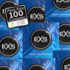 EXS Regular 100-Pack Latex Safety Condoms, Flared, Lubricated, 54mm