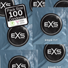 EXS Snug Fit 100-Pack - Slim Fit Latex Protective Covers, 49mm