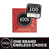 EXS Strawberry Flavoured Latex Condoms 100-Pack - Sweet Scented, Raudona, Large