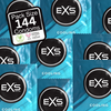 EXS Cooling 54mm Latex Condoms 144-Pack Silicone Lubricated Mint Effect