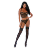 Forplay Allure Can’t Be Caged Net Bustier Set XL - Elastic Net Details