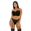 Forplay Envy Chain Me Up Bustier Set XL - Mesh &amp; Gold Chain Accents