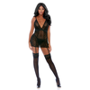 Forplay Feline Frisky Chemise Set XL - Animal Print Mesh &amp; Garter System by Fantasy Lingerie