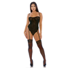 Forplay Feline Teddy XL - Mesh Bodysuit with Cheetah Pattern and Garter Straps