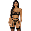 Forplay Dreamgirl Good As Gold Mesh Lingerie Set XL - 3-Piece with Garter Belt