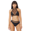 Forplay Fantasy Lingerie Impulse Micro Net Two-Piece Set Juodas High Waist