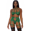 Forplay Dreamgirl In Full Bloom 3-Piece Lace Lingerie Set S Halterneck Juodas