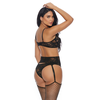 Forplay Leg Avenue Lace Me Down Lingerie Set 3-Piece Juodas XL