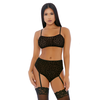 Forplay Lustful Leopard Two-Piece Cami Lingerie Set L - Animal Mesh Design