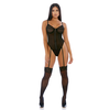 Forplay Fantasy Lingerie Nightly Hook Up Mesh Teddy XL with Garter Straps