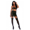 Forplay Fantasy Lingerie Put O-ring On It Skirt Set S - Three-Piece Mesh Ensemble