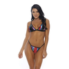 Forplay Rays of Shine Bikini Set M Multi-Color Sequin Stripes
