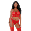 Forplay Fantasy Lingerie Ring Me Up Bustier Lingerie Set M - Mesh &amp; Gold Details