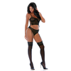 Forplay Fantasy Lingerie Ring Me Up Bustier Set M - Mesh &amp; Gold O-Ring Details