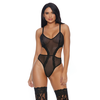 Forplay Sweet Siren Pin-Striped Lace Teddy XL - Elegant Sheer Bodysuit