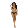 Forplay Tolu Triangle Bikini Set with Longline Kimono S Juodas