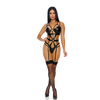Forplay X Marks The Spot XL Teddy Juodas - Cheetah Print Faux Leather Lingerie