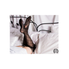 Kix'ies Anna Thigh-Highs A Juodas - Sheer Diamond Pattern, No-Slip Design