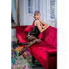 Kix'ies Fishnet Tights Skull Pattern Full-Waisted Juodas C Size