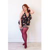Kix'ies Heather Thigh-High Opaque Tights B Raudona - No-Slip Comfort