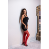 Kix'ies Monica Raudona Thigh-Highs with Juodas Seam &amp; Cuban Heel - Size C